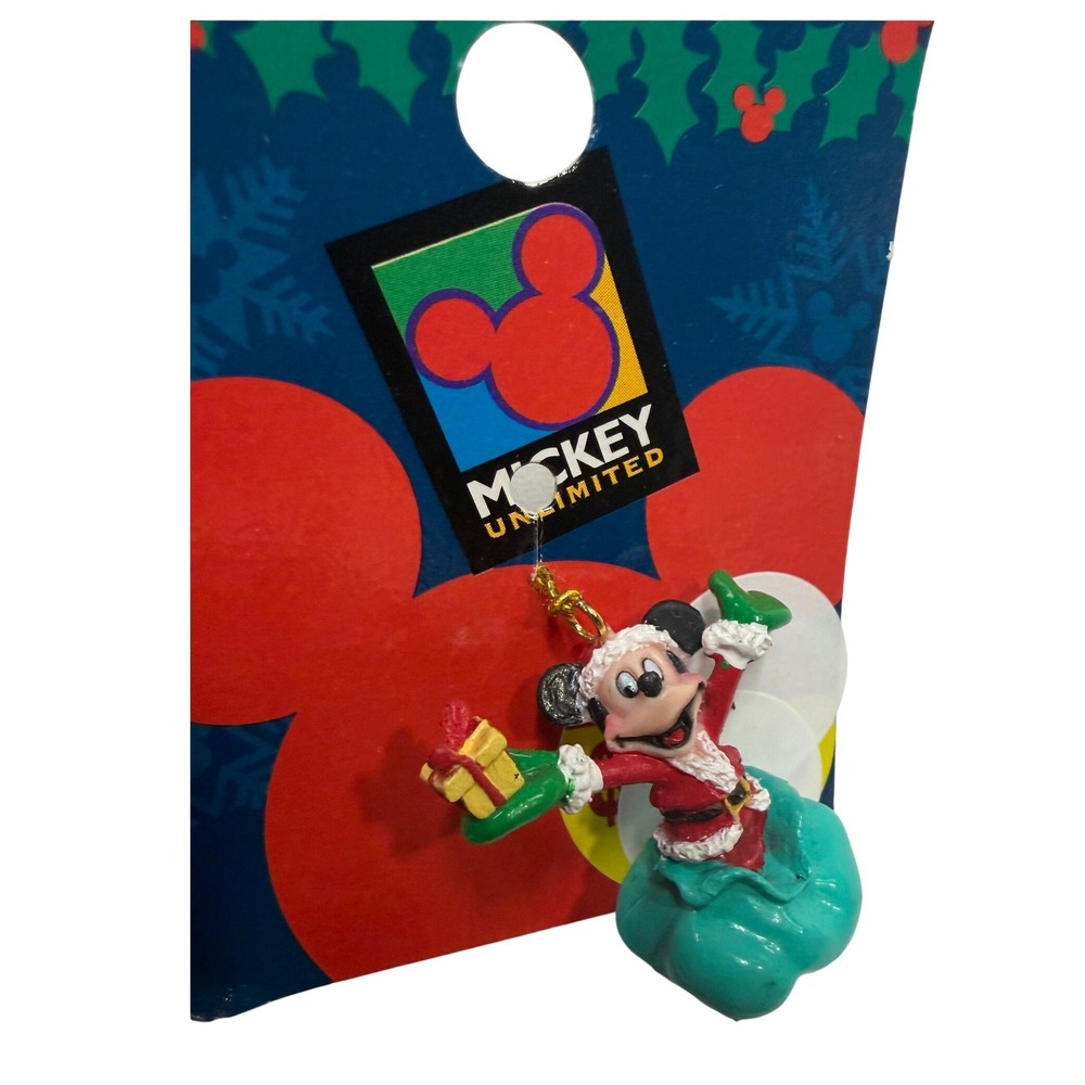 Vintage Disney Mickey Unlimited Santa Mickey Mouse Christmas Ornament